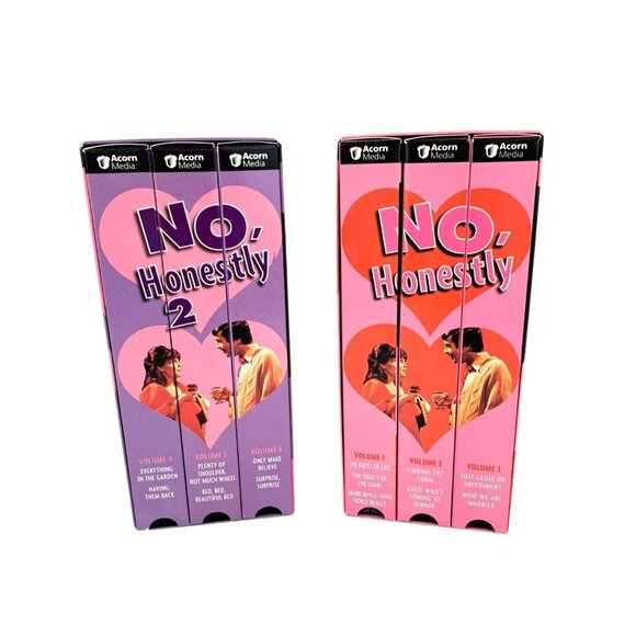 No Honestly 1 and 2 VHS Box Sets Collins Alderton 6 Tapes Complete Series NTSC